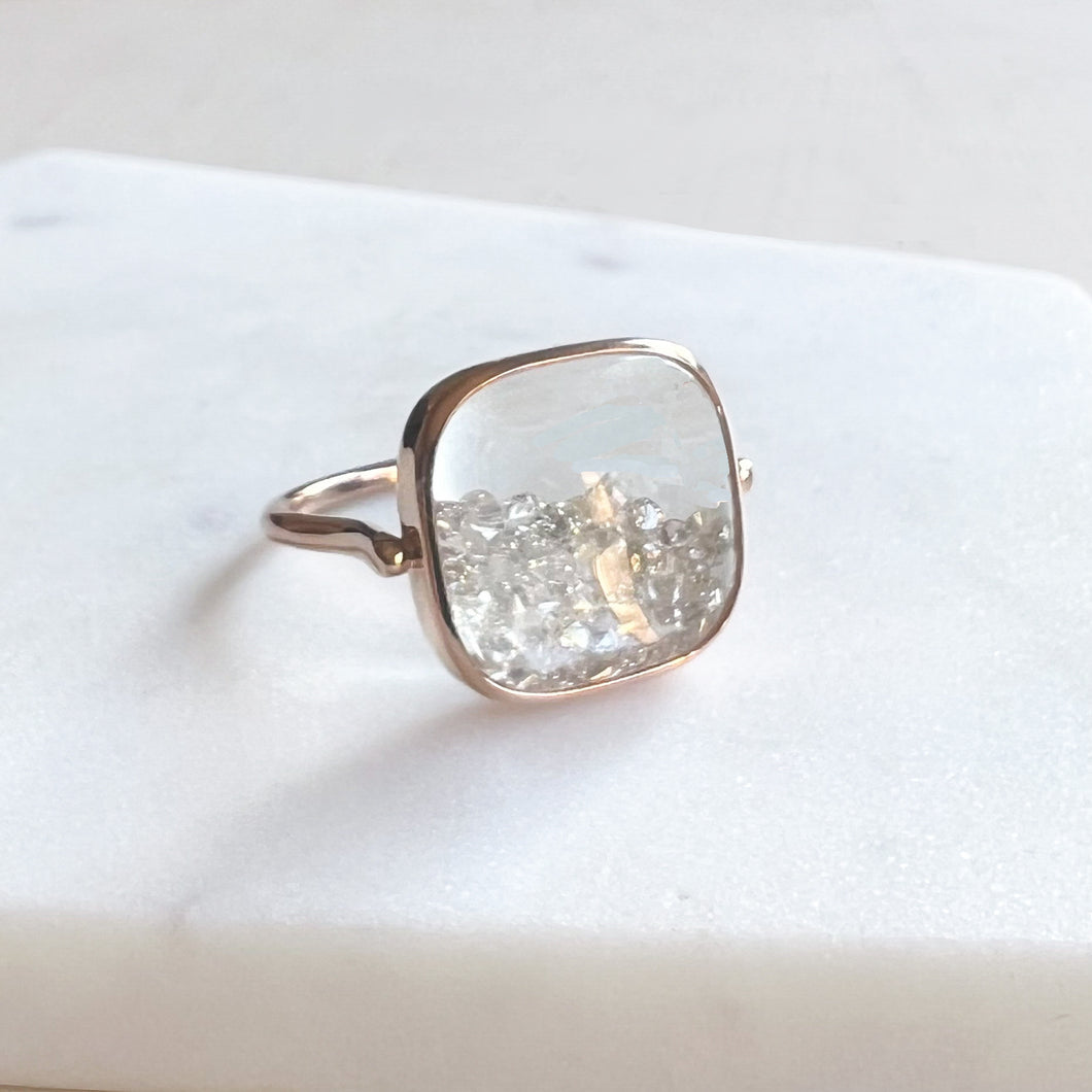 moving diamond ring/diamond,crystal