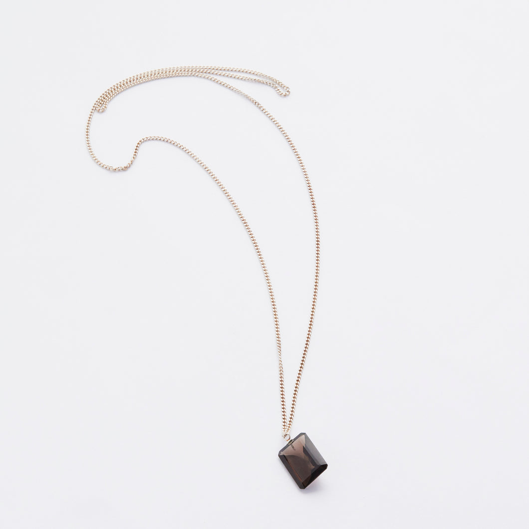 silver necklace/smoky quarts