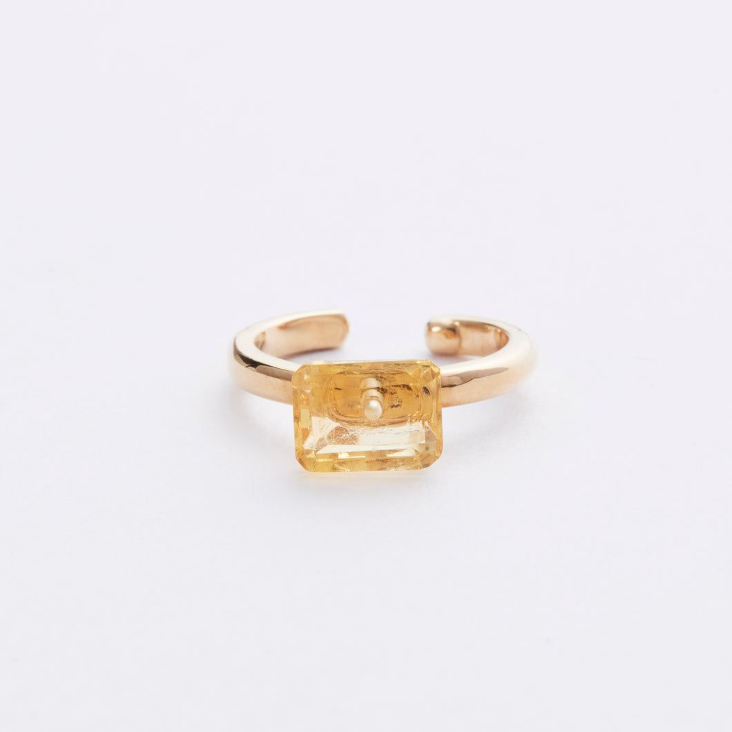 2way pinkyring&earcuff /citrine