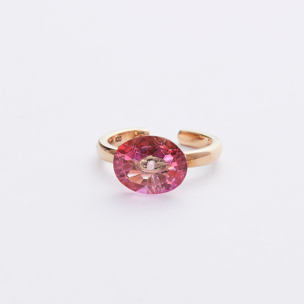 2way pinkyring&earcuff /pinktopaz