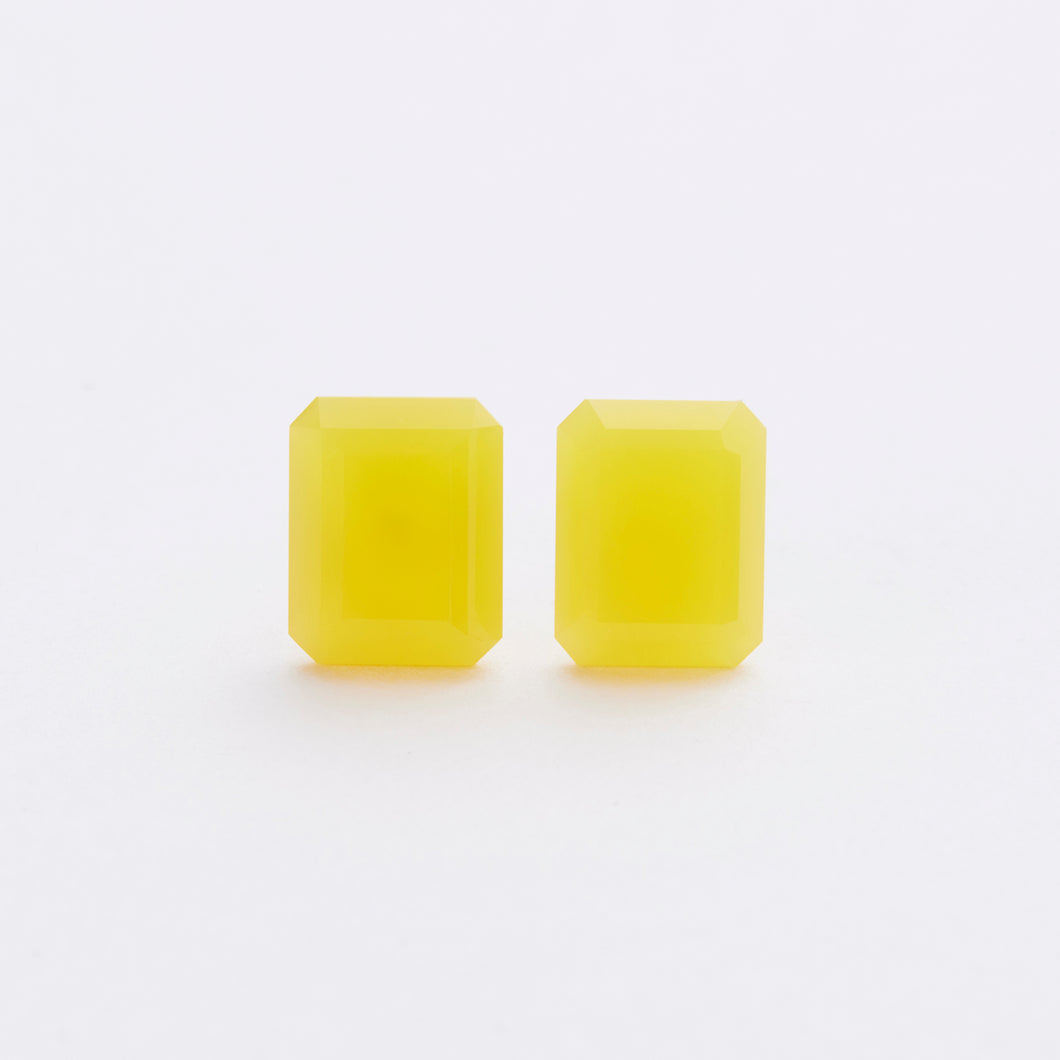 rectangle pierce/yellow agate