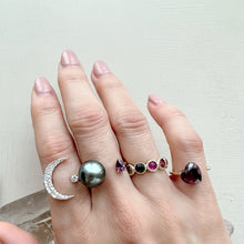 将图片加载到图库查看器，pearl&amp;stone open ring
