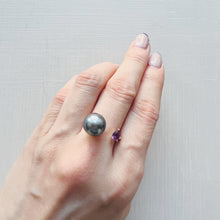 将图片加载到图库查看器，pearl&amp;stone open ring
