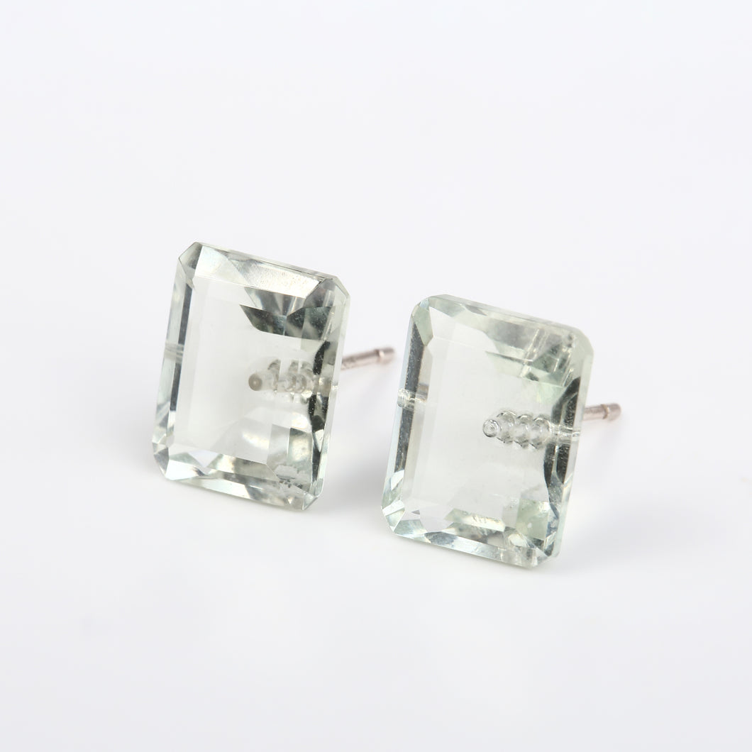 rectangle pierce/green amethyst